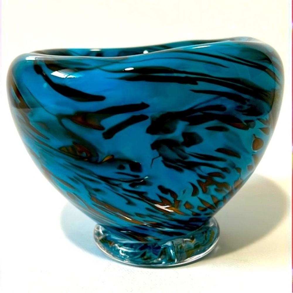 Gorgeous Hand Blown Glass Bowl/Votive Holder